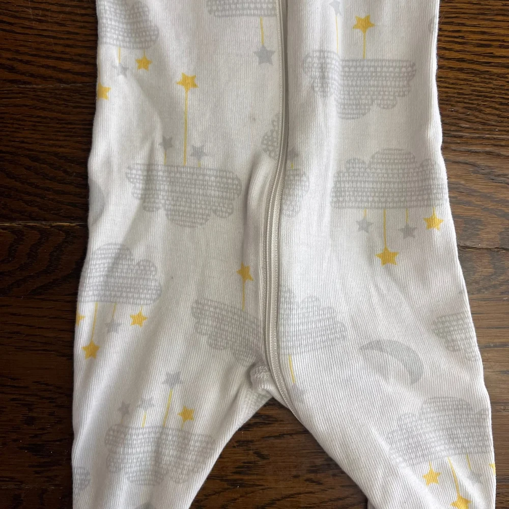 Hanna Andersson Unisex One Piece Zipper Pajamas Clouds Stars Cotton 50 cm 0-3m